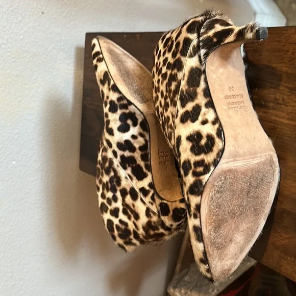 Boden leather leopard heeled bootie 38 or 7.5 - Picture 3 of 4